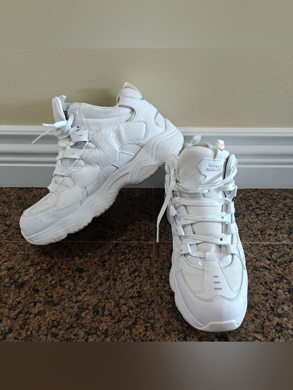 Sprandi Urban Life White Chunky Sneakers Mens Size 10.5 High Top Trainers S18488